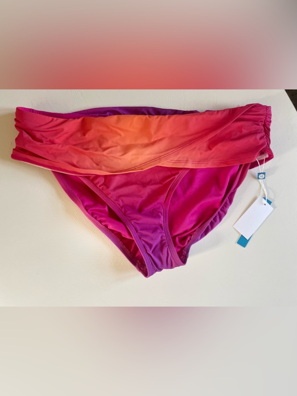 BLEU ROD BEATTIE Women’s Bikini Bottoms in ombré Purple/Pink/Orange 14 $50
